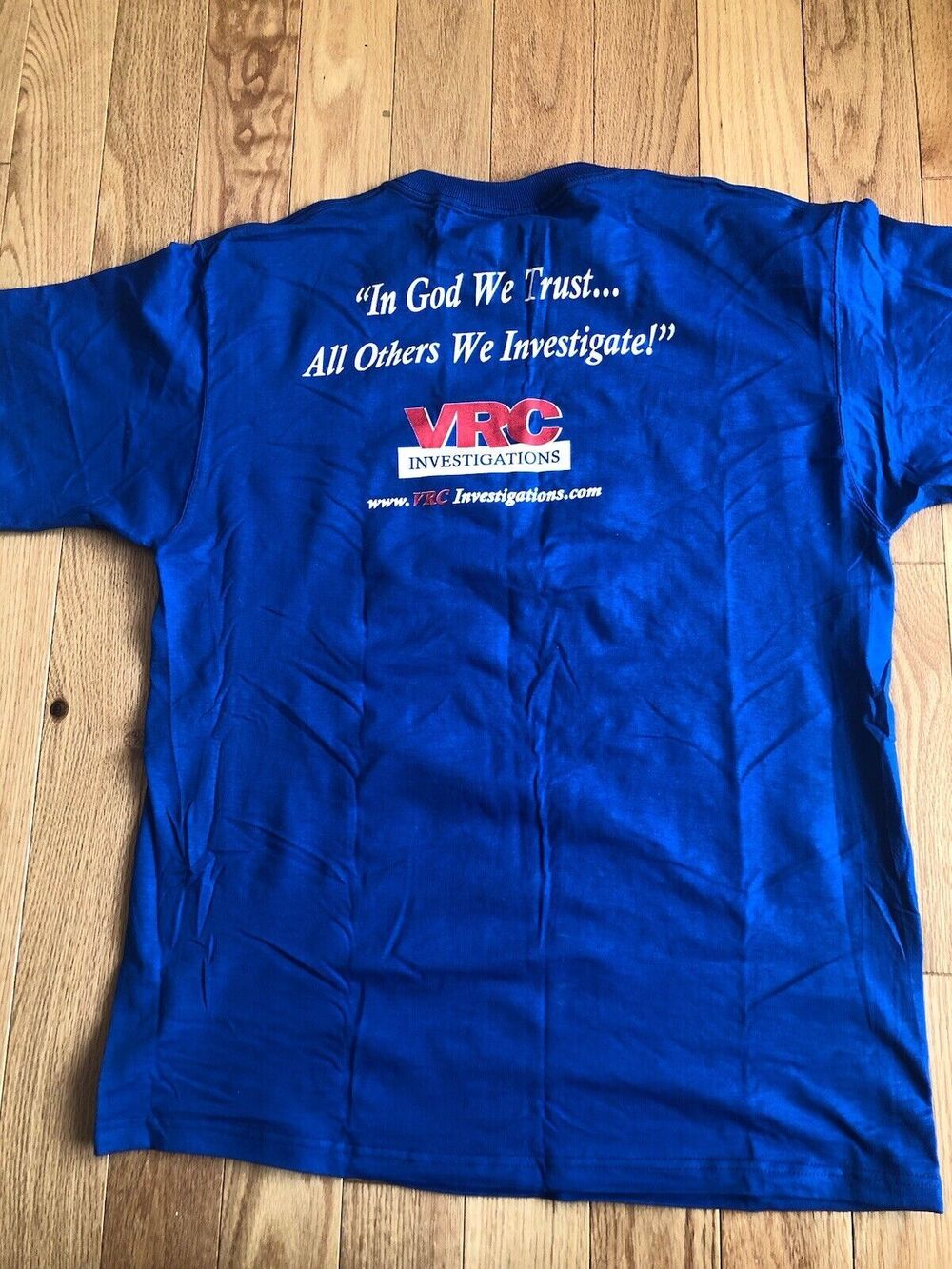 VRC‎ Investigations Private Eye T Shirts Blue Size Large Unisex Adult